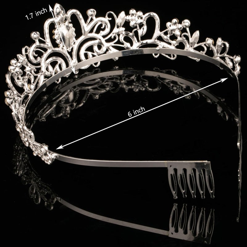 AXX Princess Crown for Women, Crystal Queen Tiaras for Girls Bridal Hair Accessories Gifts for Birthday Wedding Prom, Bridal Party, Pageant, Halloween Christmas Costume - Image 2